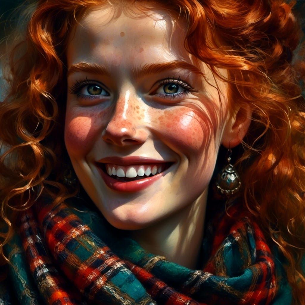 Beautiful Ginger Woman in Rococo Lighting