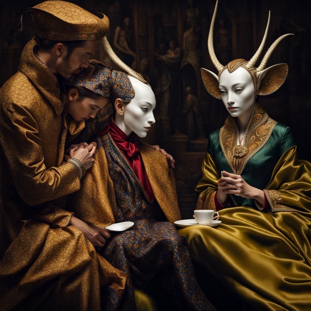 Surreal Alien Restaurant Celebration in Hyperreal Detail