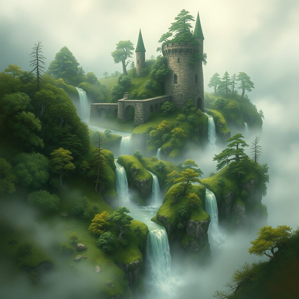 Enchanted Isle of Avalon in Ethereal Light