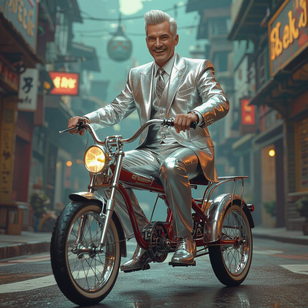 Astronaut on Tricycle: Sci-Fi Concept Art