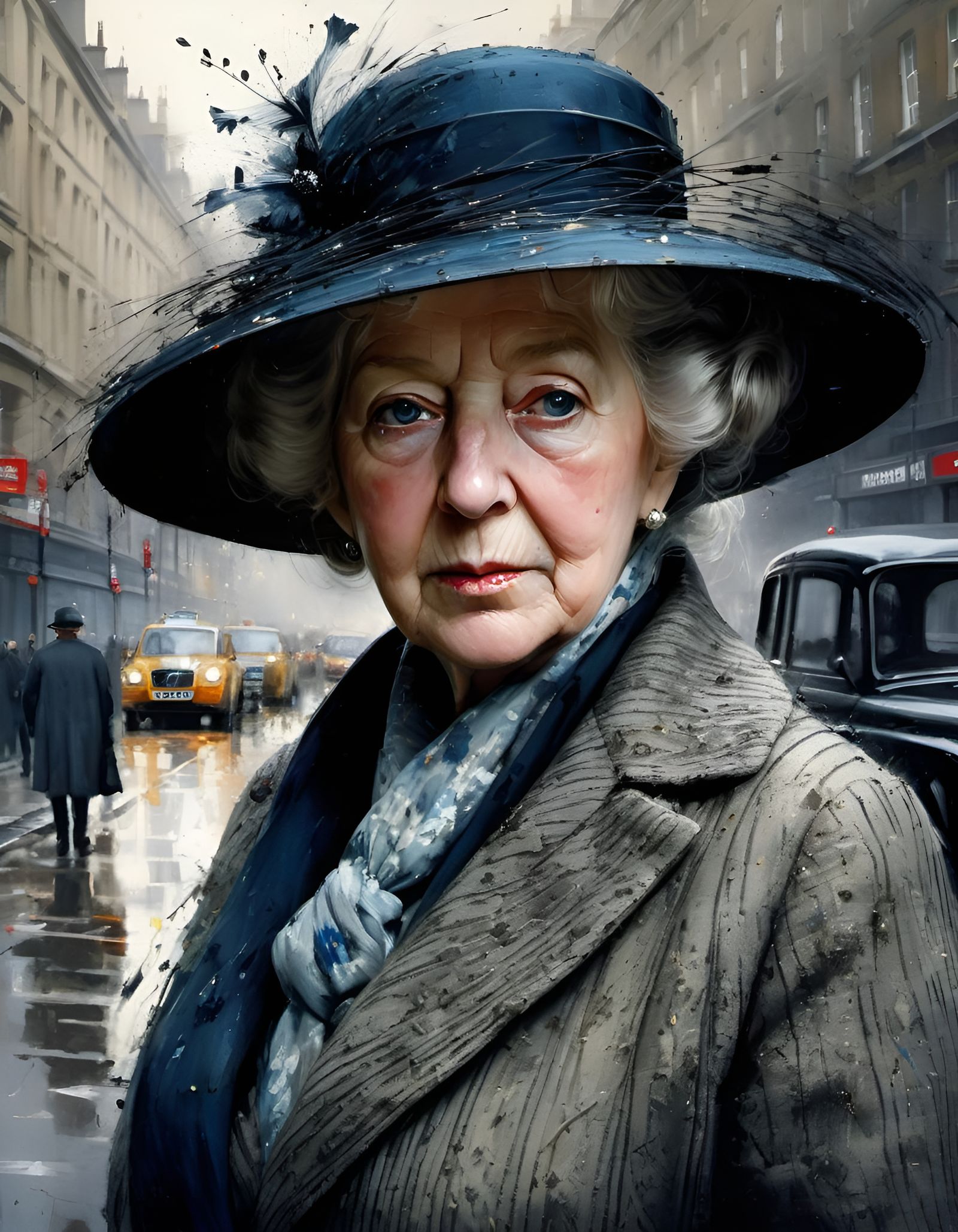 Detailed Portrait of Miss Marple in London