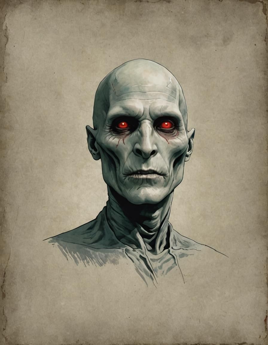 Voldemort: Pale Skin, Snake-like Nostrils, Red Eyes