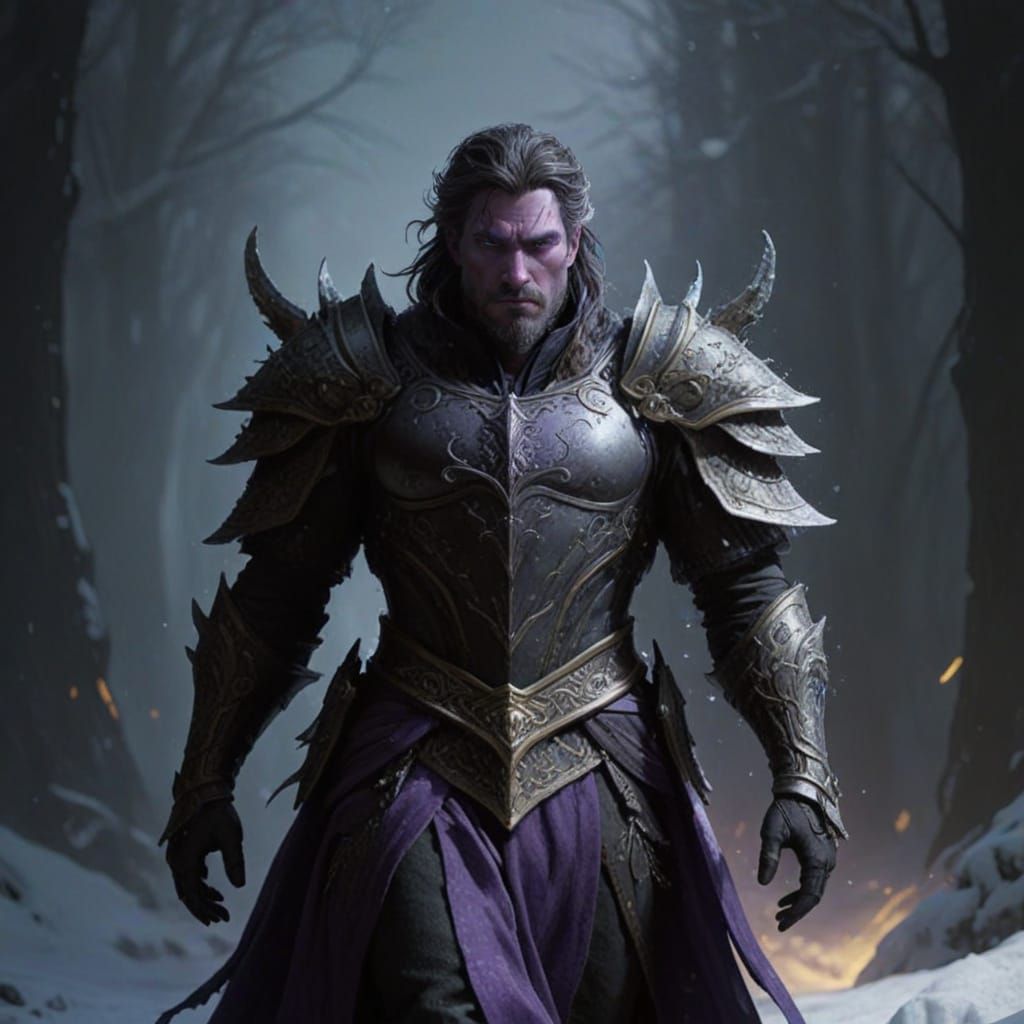 Frozen Figure in Dark Fantasy Art Style