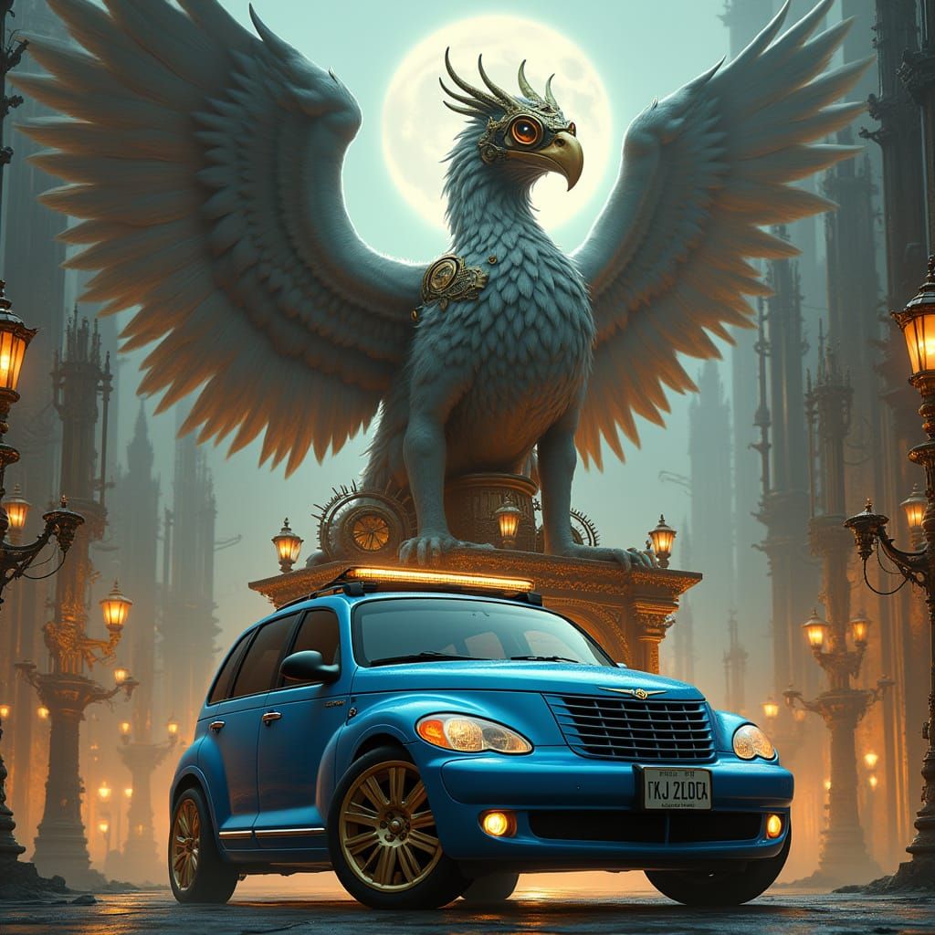 Gothic Griffin in Steampunk City