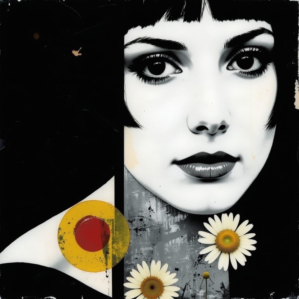 Psychedelic Bohemian Woman in Elliptical Frame