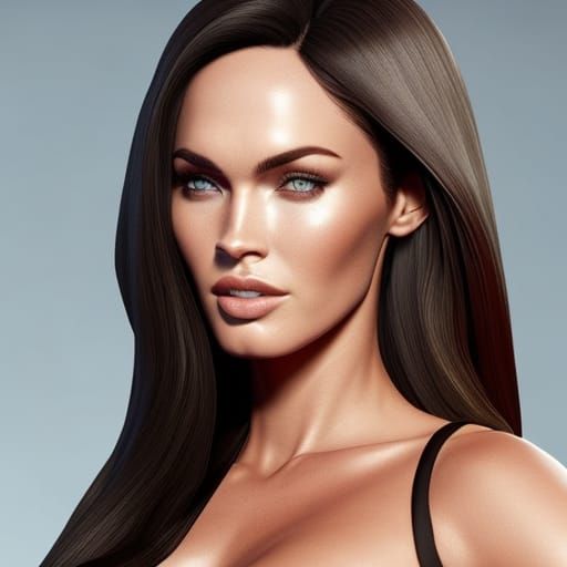 Brunette Woman in Bikini Armor Shooting Guns