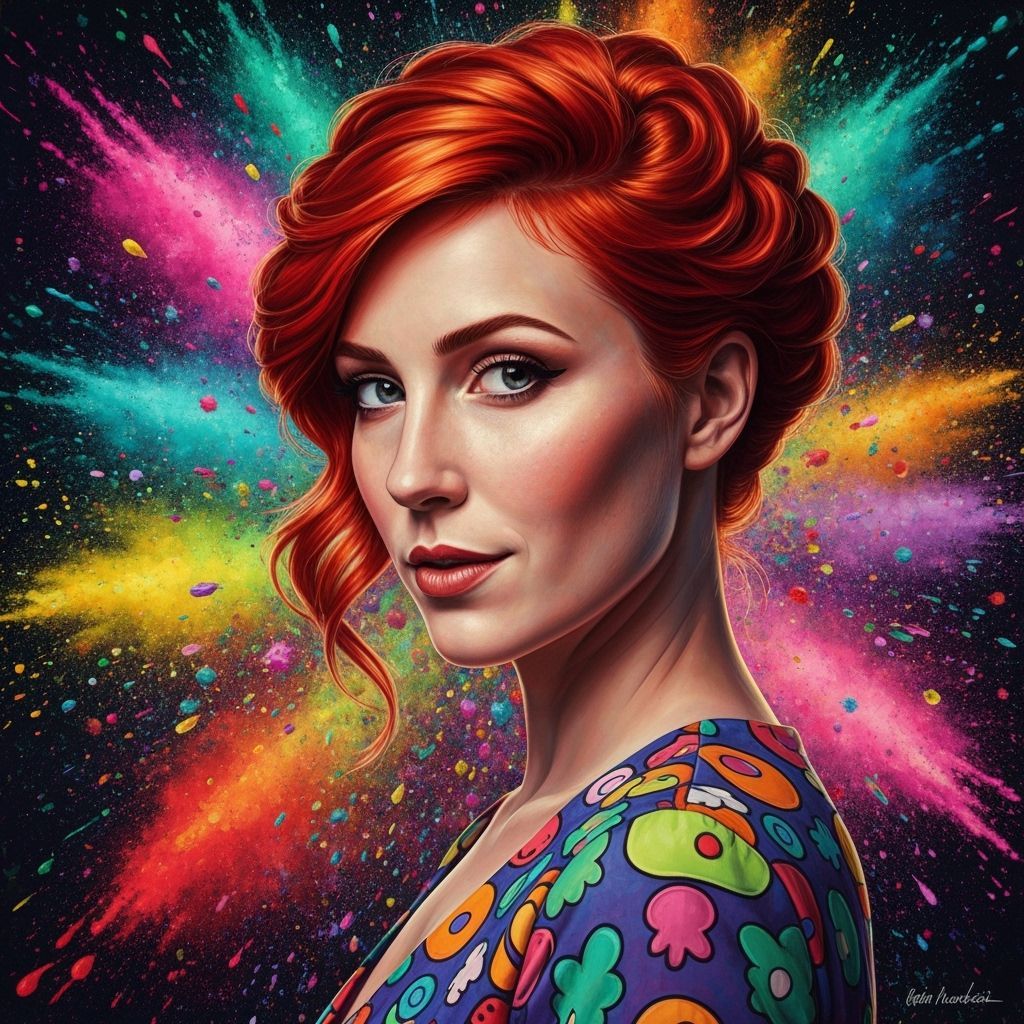 Detailed Woman's Portrait in Splash Art Style