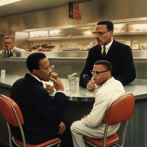 Martin Luther King Jr. and Malcolm X at Diner