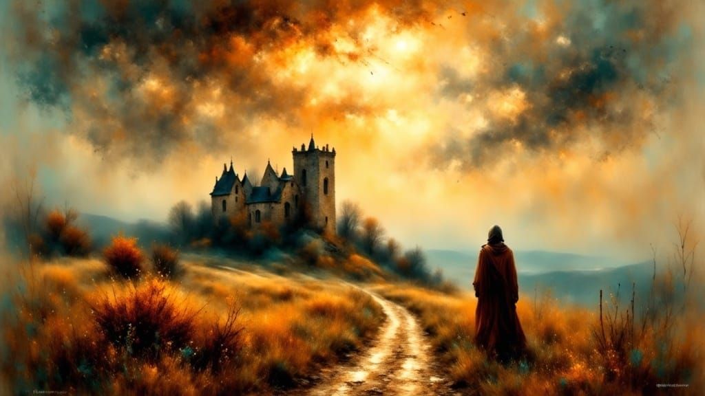 Medieval Castle Amidst Whimsical Dreamscapes