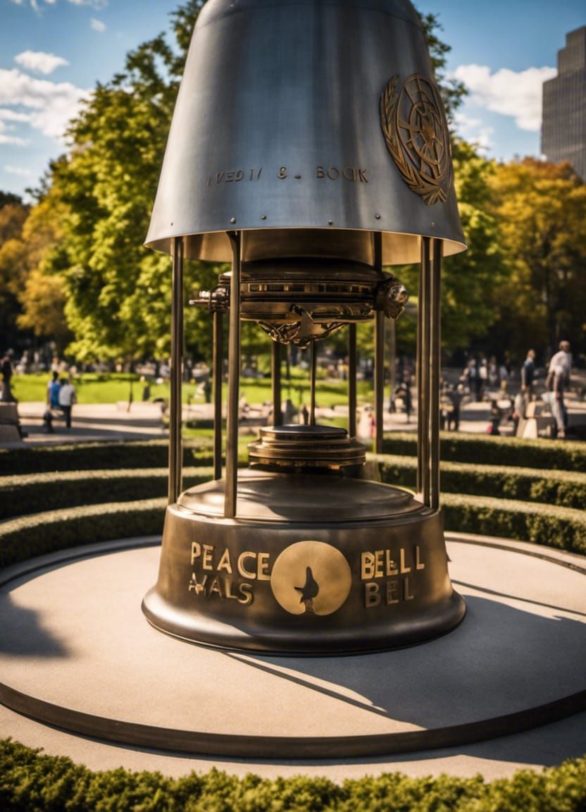 People Gathered at Peace Bell, United Nations