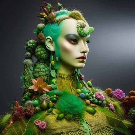 Cactus-Human Hybrid in Mycelium Network