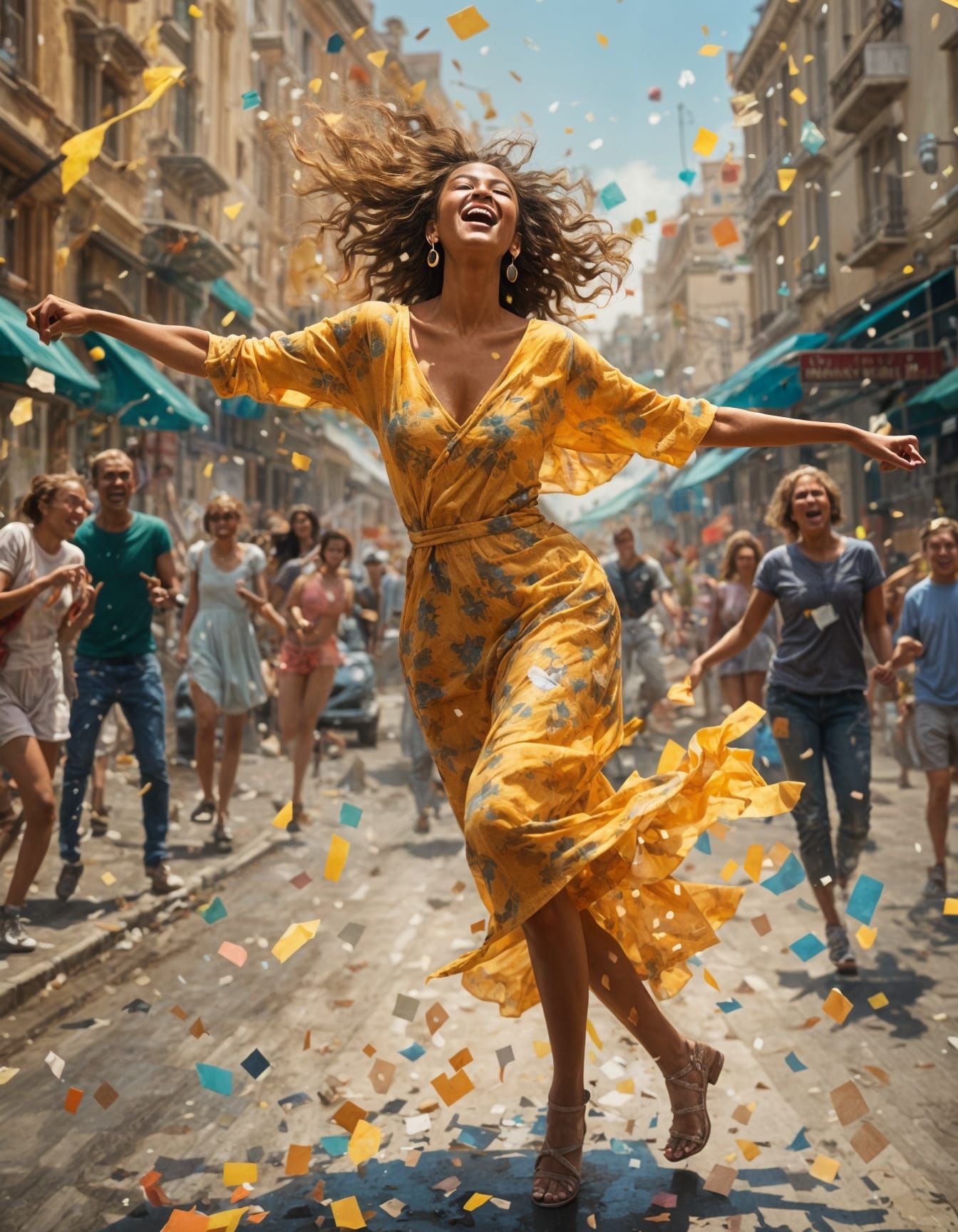 Happy Woman Dancing: A Representation of Joy