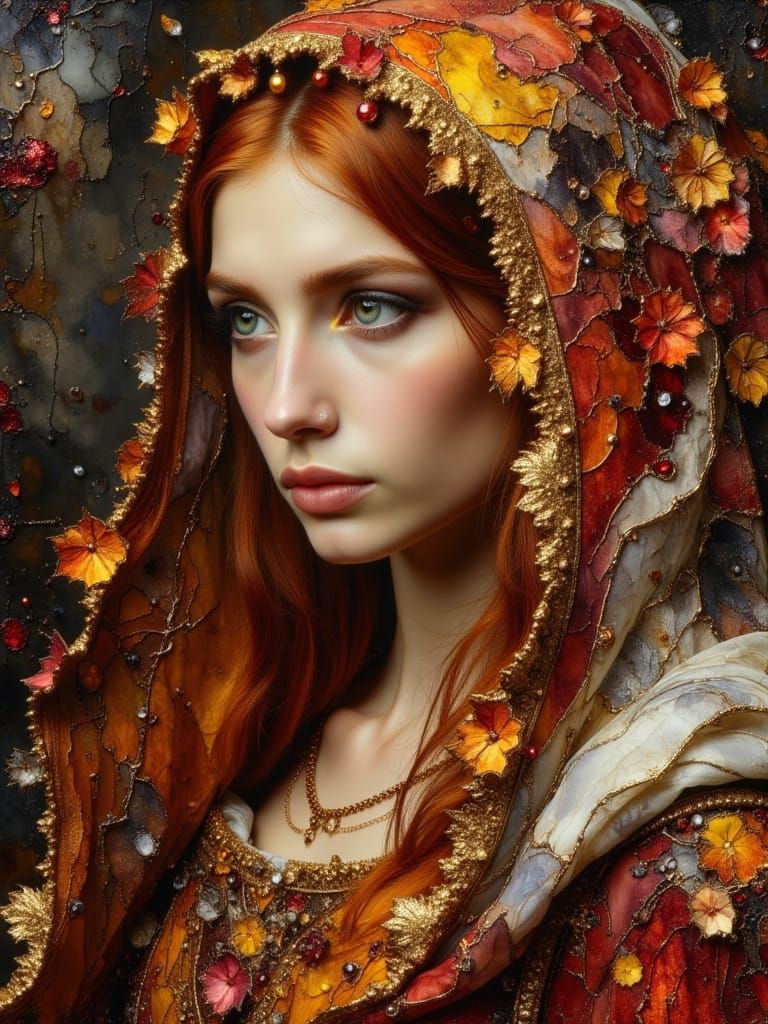 Vibrant Princess in Luxurious Oil Paints