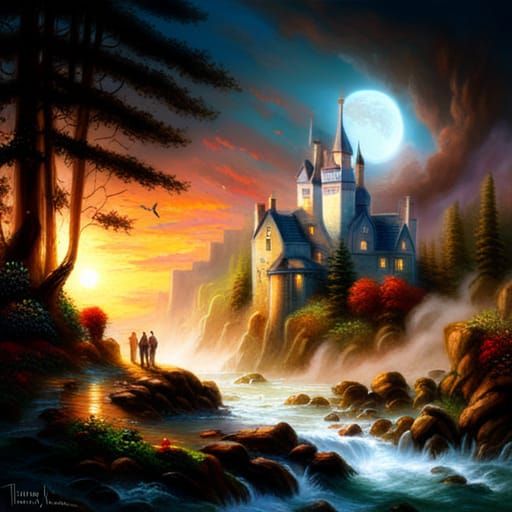 Ethereal Fantasy Landscape in Hyperdetailed Mist