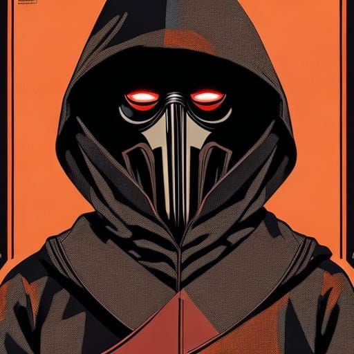 Dystopian Plague Doctor in Dark Academia Style