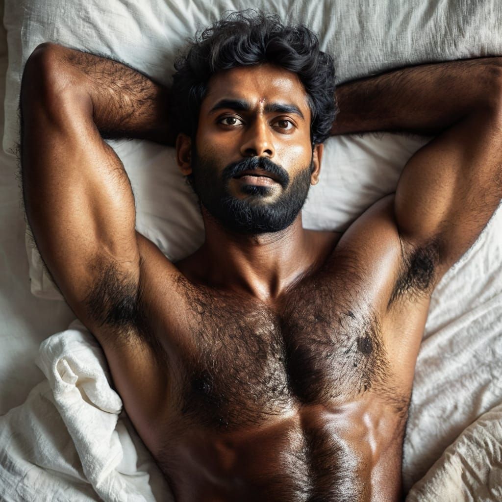 South Indian Man with Rugged Look and Hairy Chest