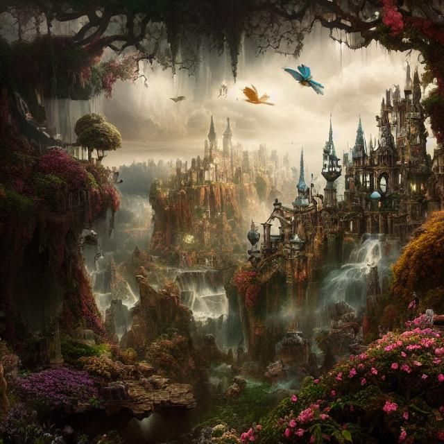 Epic Cinematic Digital Matte Painting of Wonderland