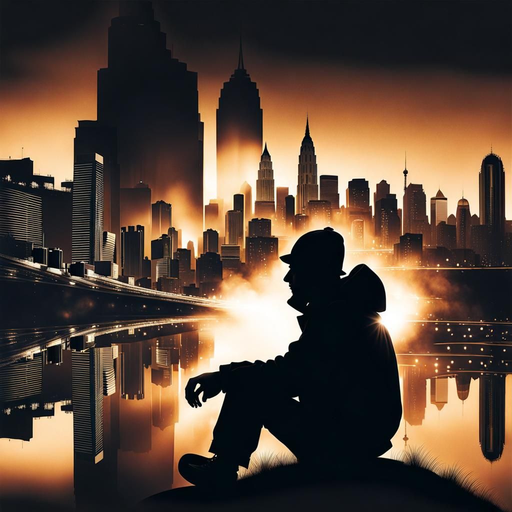Cityscape Double Exposure Silhouette Art