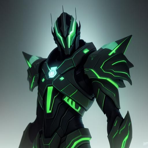 Neon Protoss Tal'darim Creature in Sci-Fi Illustration