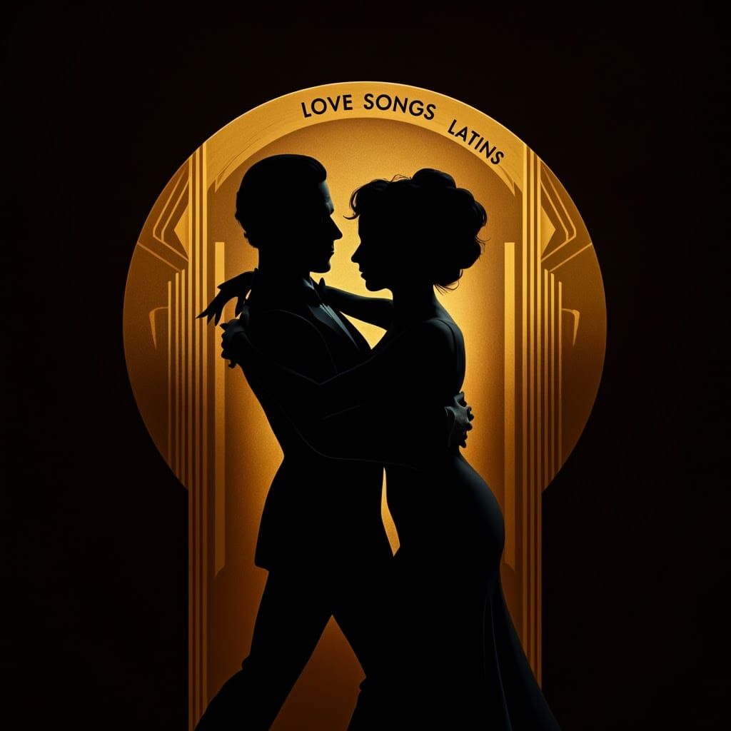 Art Deco Record Cover with Dancing Couple