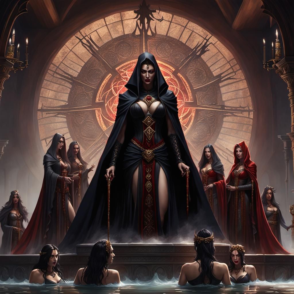 Undead Priestess Coven Baptizing New Member