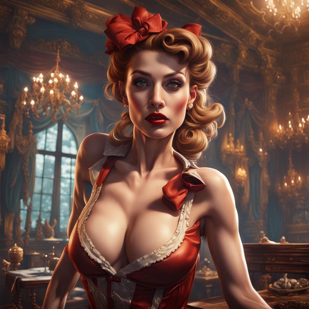 Pin-Up Girl Stripping in Manara Style