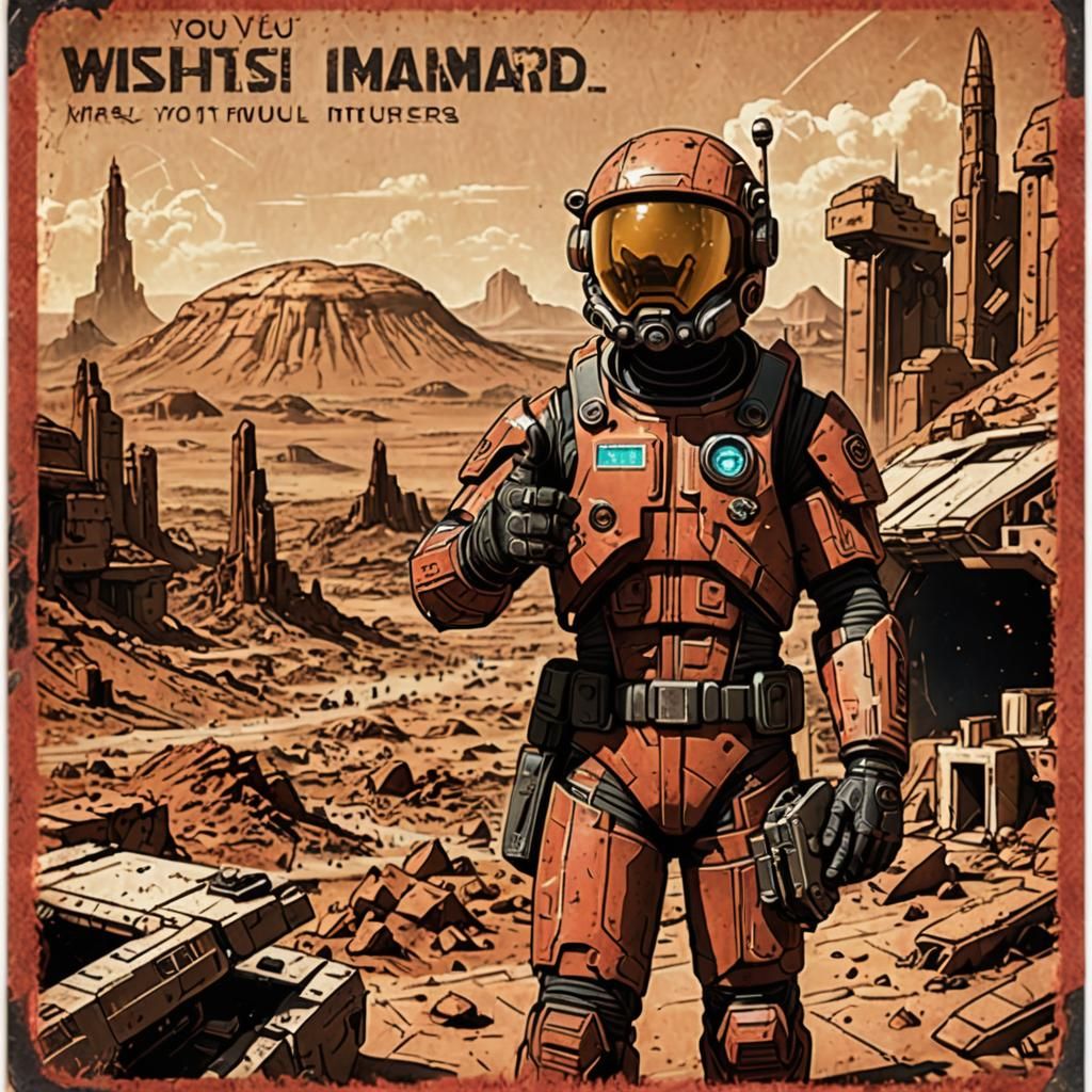 Worn Postcard from Mars: Retrofuturistic Vault Dweller