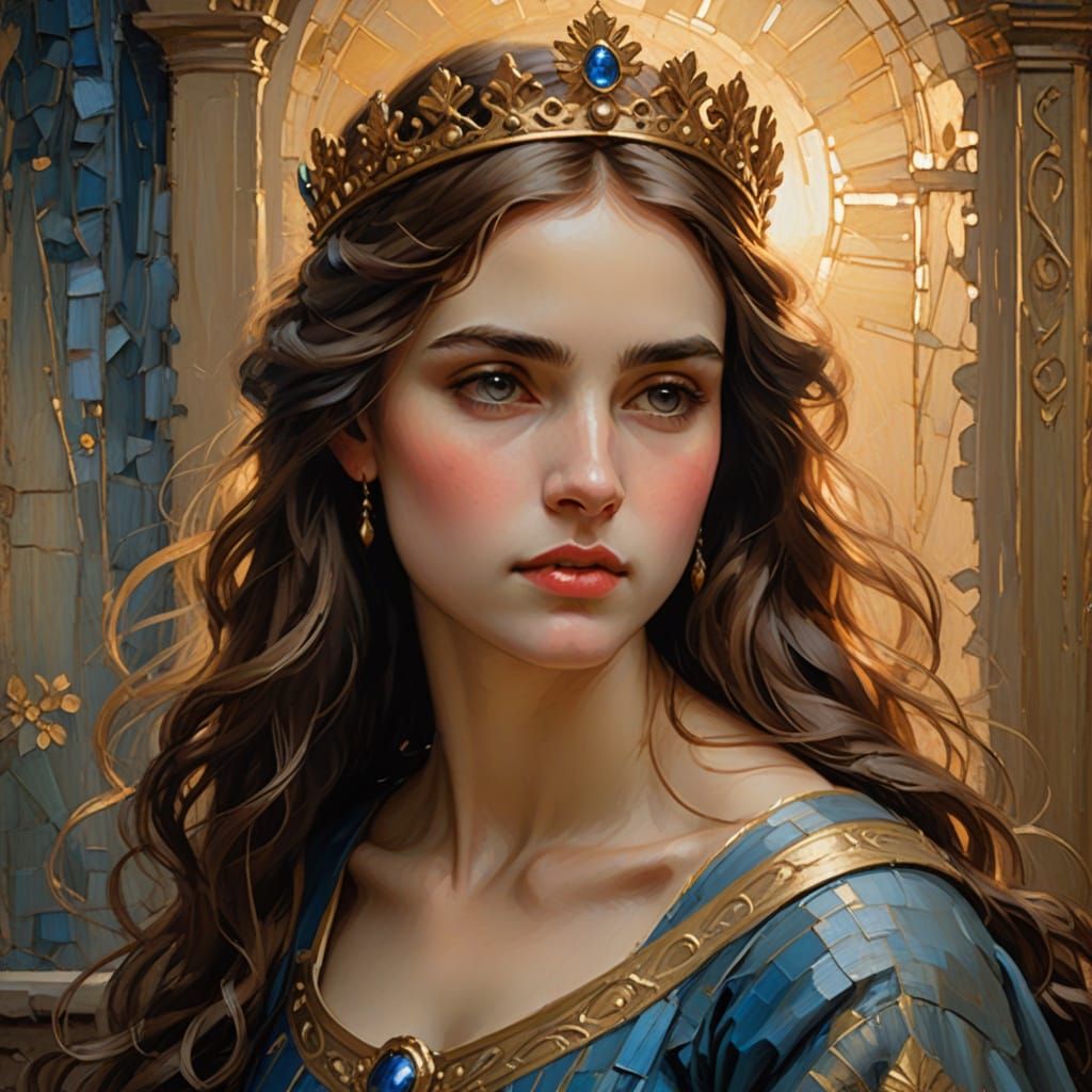 Medieval Princess in Golden Radiance