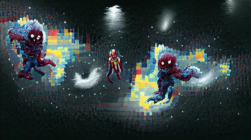 Ghostly Spectre in Deep Space: Marvel Pixel Art