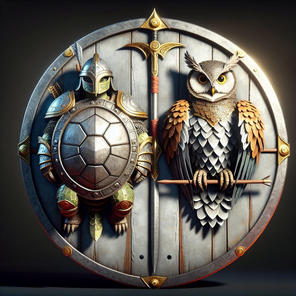 Turtle and Owl Warriors in Elaborate Armor