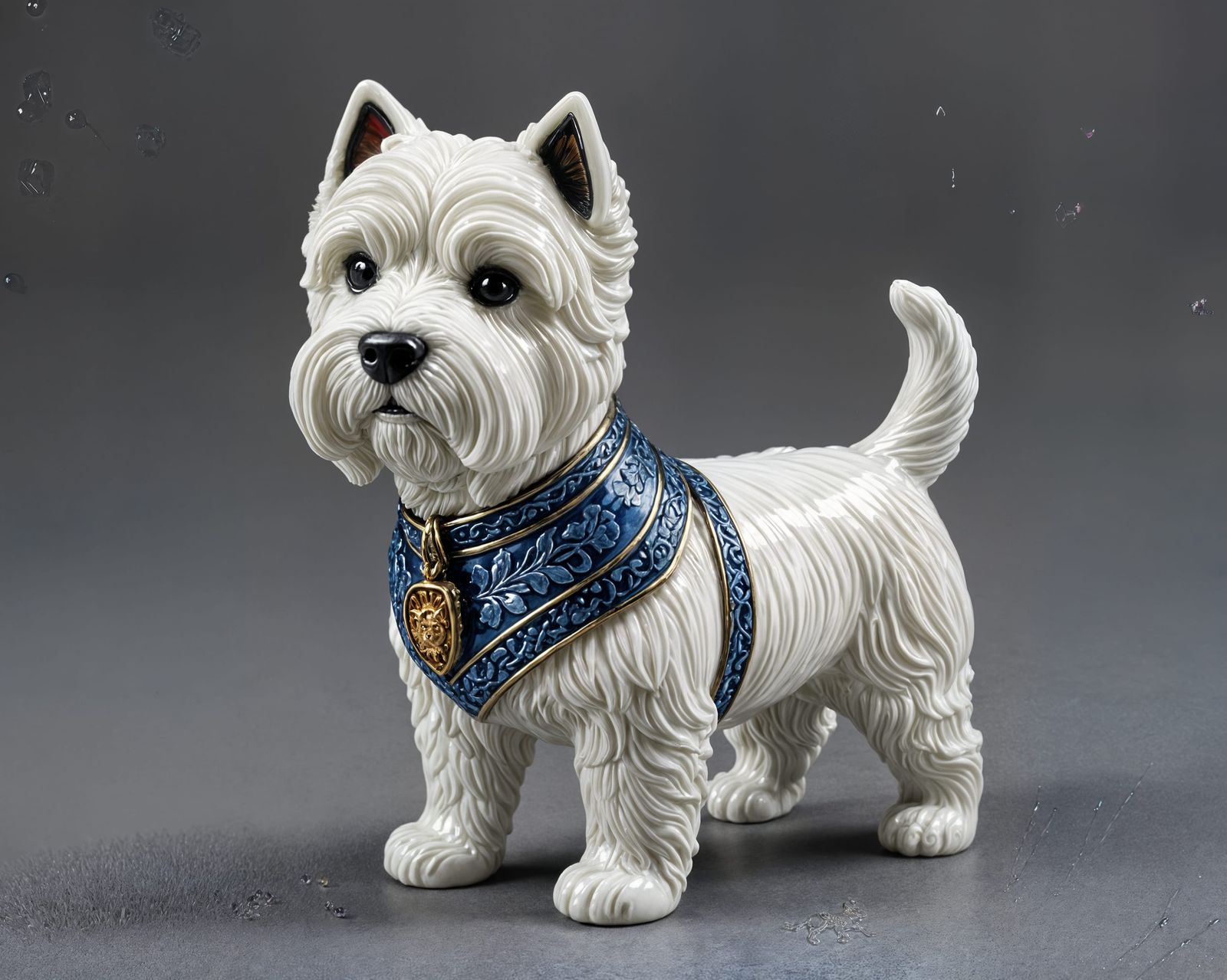 Enameled Glass West Highland Terrier Sculpture