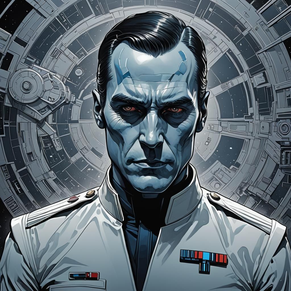 Admiral Thrawn Portrait in Comic Book Style