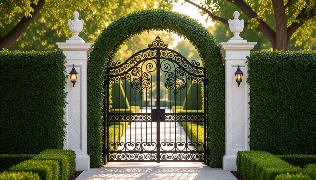 Elegant Garden Gate with Persian Motifs