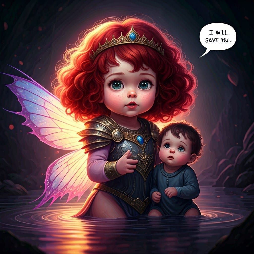 Crimson Haired Baby Warrior Queen Saves Boy from River in Da...
