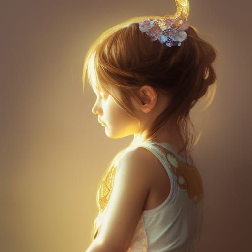 Girl with Golden Tiger Ears: Hyperdetailed Portrait
