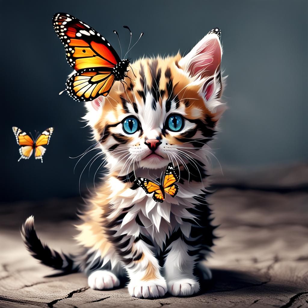 Kitten Butterfly Hybrid: A Whimsical Fusion