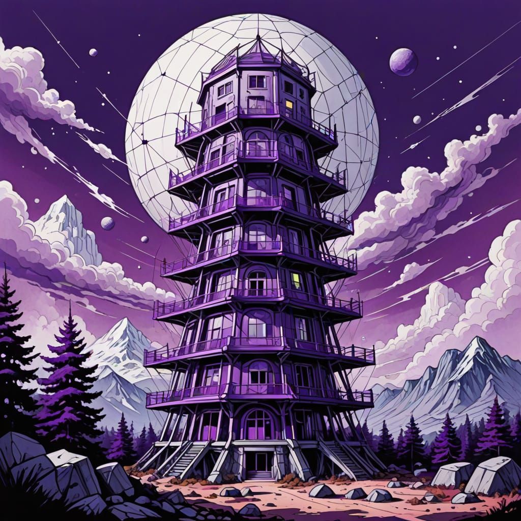 Futuristic Tower of Death: Digital Concept Art