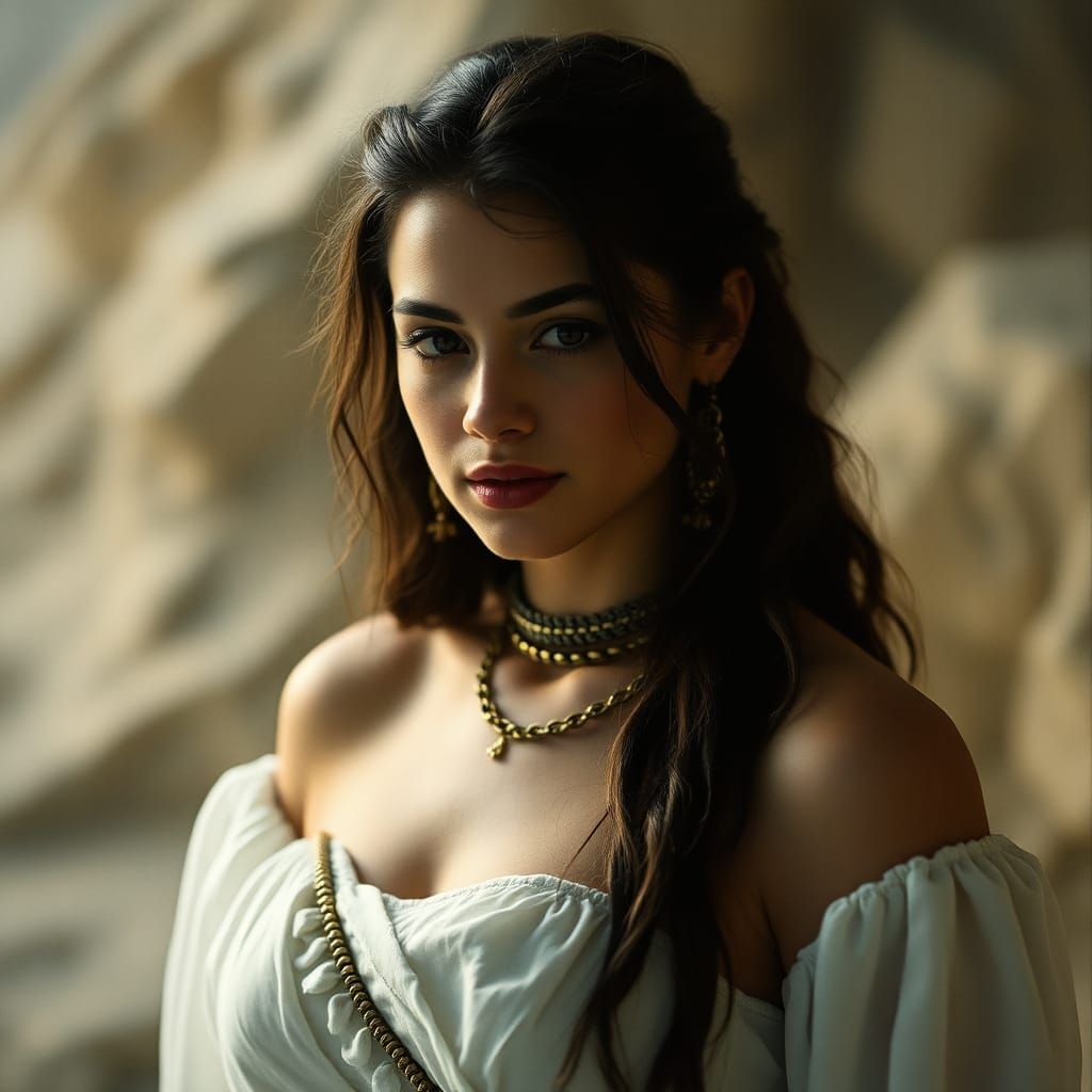 Beautiful Girl in Adamic Clothing: Cinematic Film Still