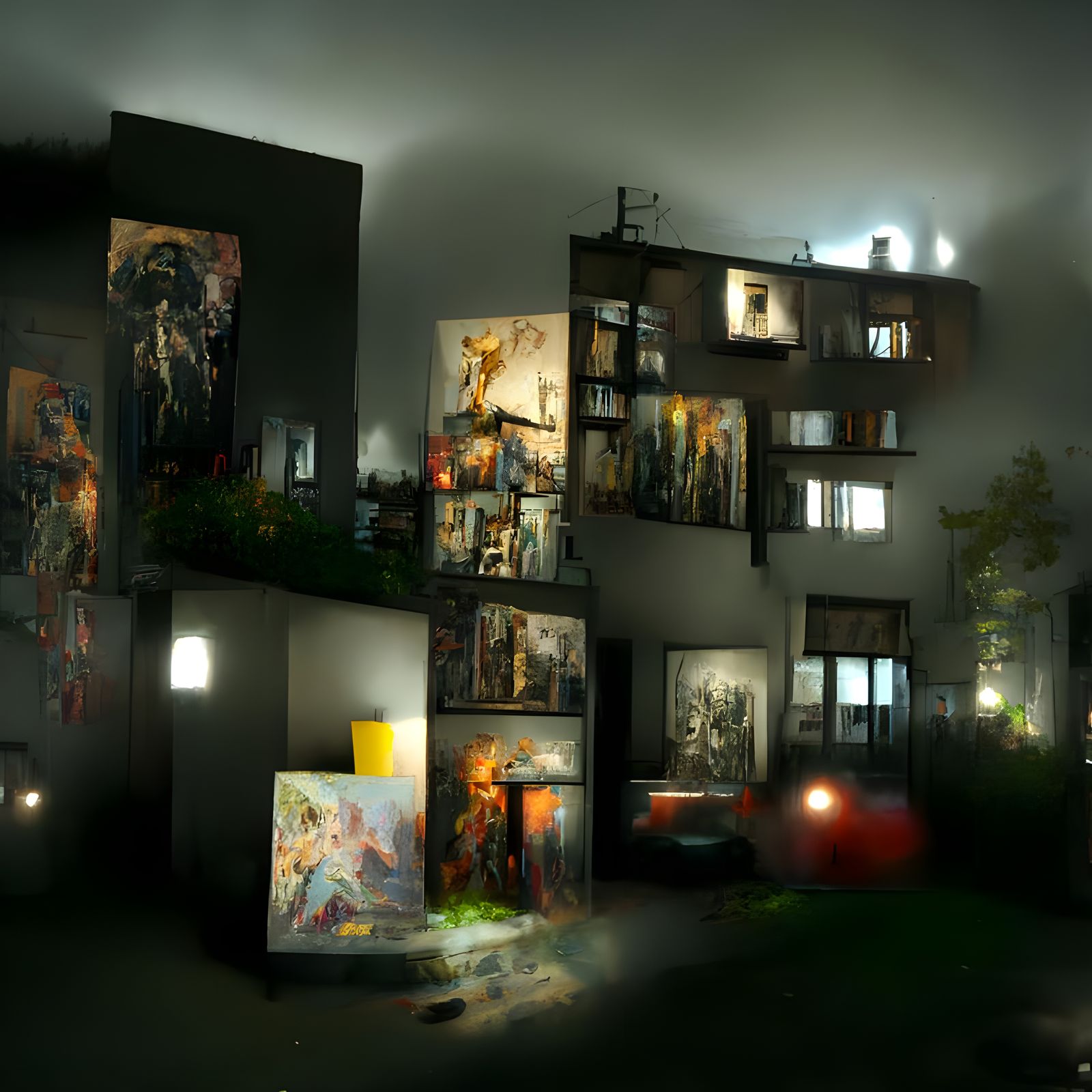 Eerie Haunted Cityscape with Supernatural Phenomena