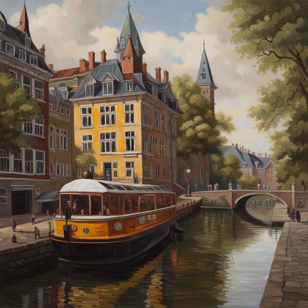 Intricate Oil Painting with Unique Color Scheme