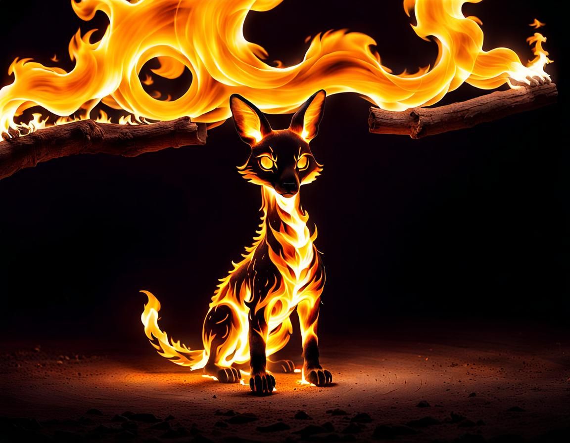 Magical Fire Animals: Abstract Shapes Ablaze