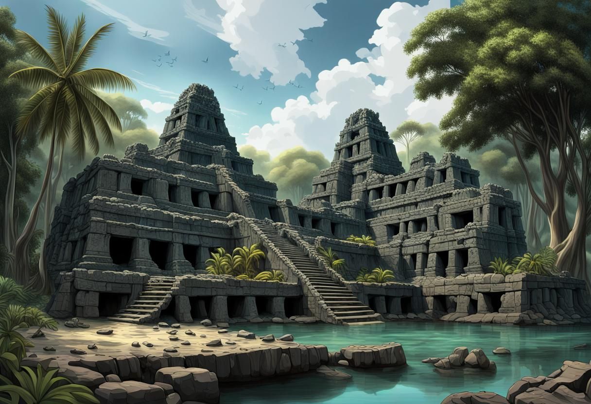 Nan Madol Civilization in Golden Age: Digital Artwork