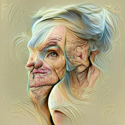Elegant Silver Haired Woman Portrait