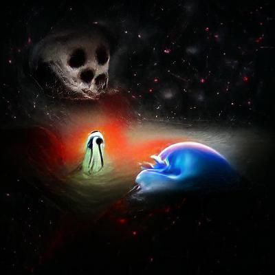 Life and Death Abstract Meeting Point