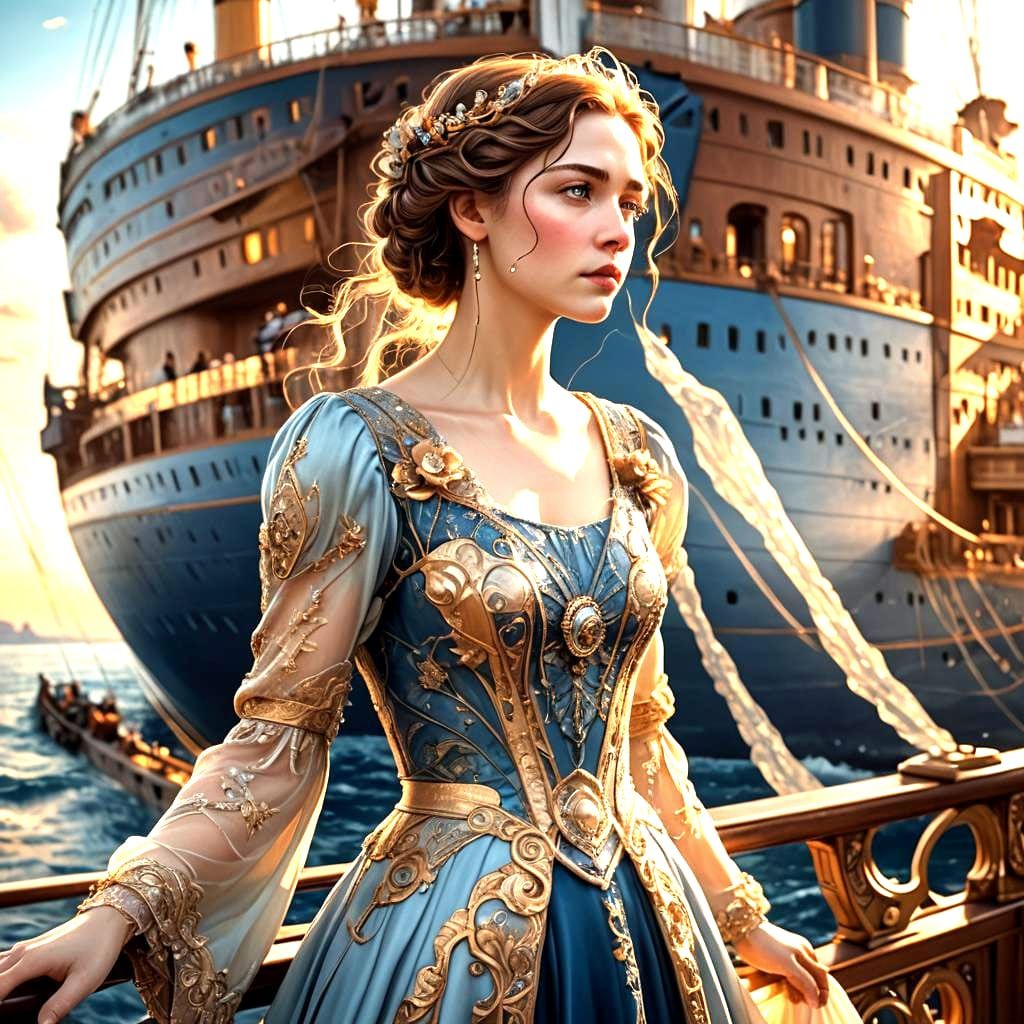 Titanic Heroine in Detailed Matte Painting Style