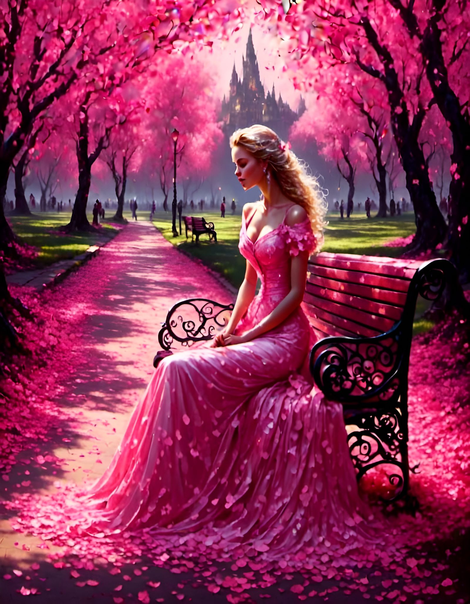 Woman on Park Bench Portrait