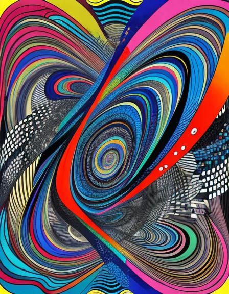 Kaleidoscopic Eye Flows in Murakami-Style Pop Art
