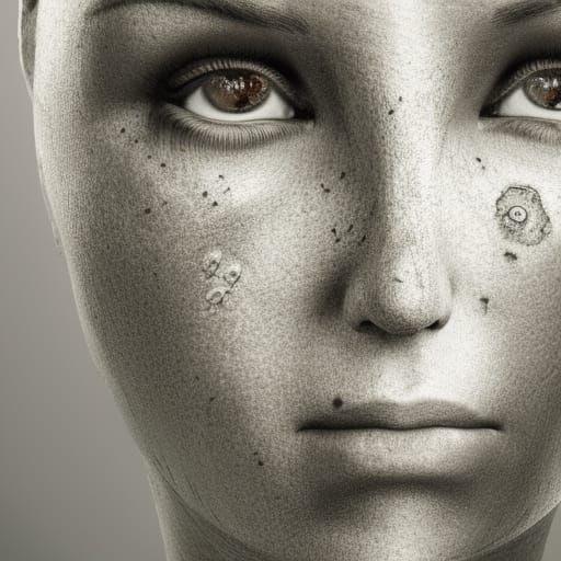 Surreal Female Portrait in H.R. Giger Style