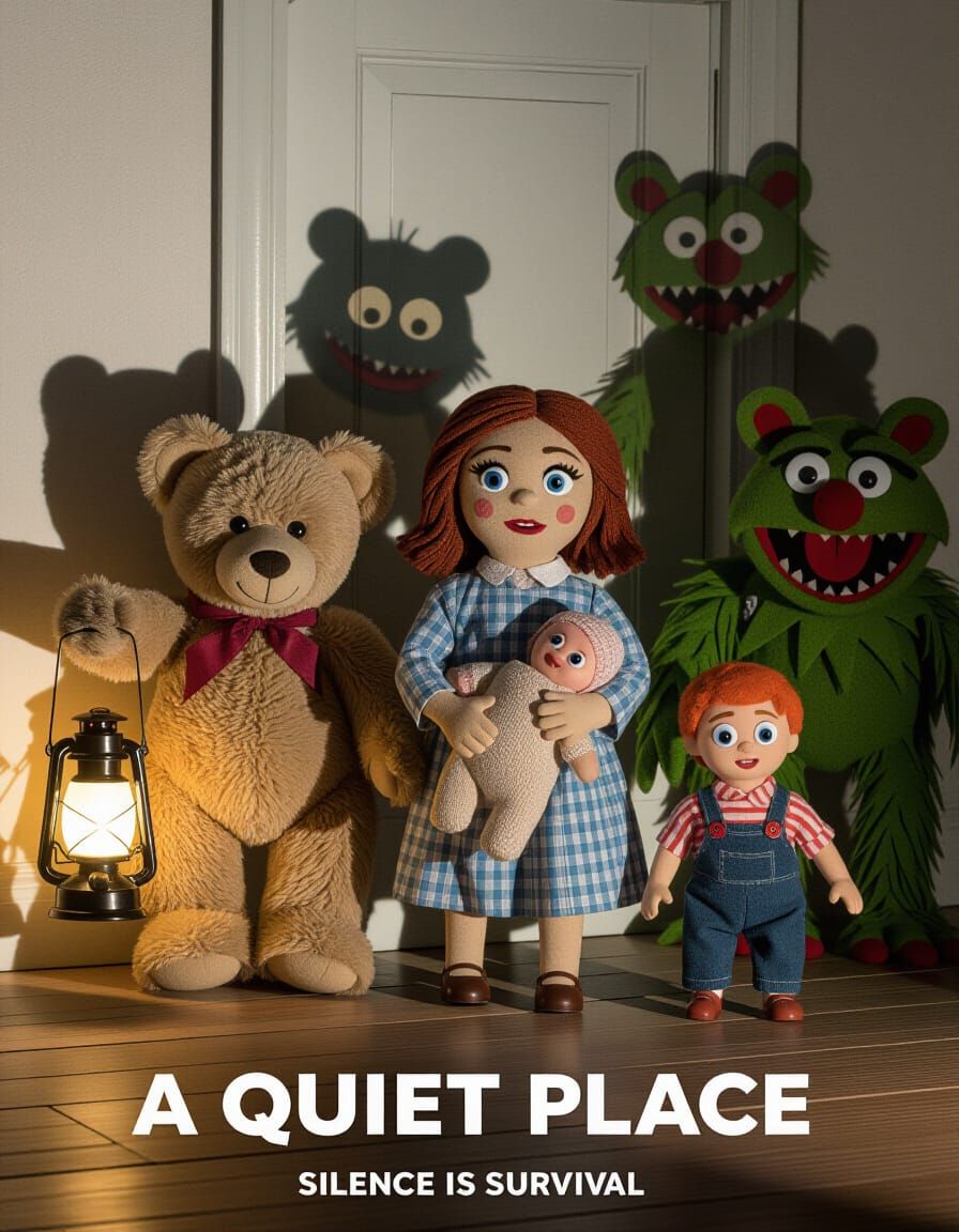A Quiet Place Movie Poster: Toy Theater Suspense