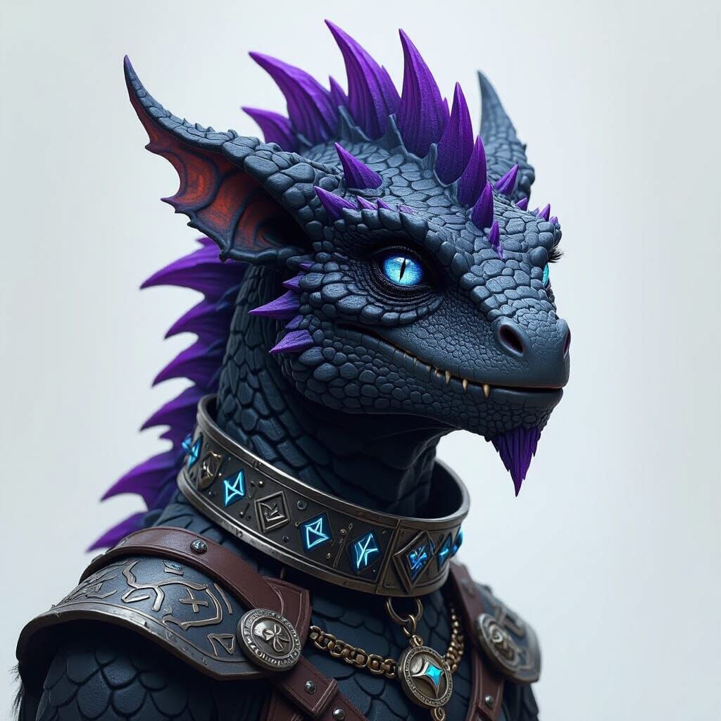 Dragonborn Lizardfolk with Runes in Dark Fantasy Style